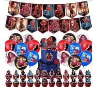 30PCS The Rise of Red Birthday Decoraciones Temáticas s Descendants Decoraciones Para Fiestas De Cumpleaños Infantiles Para Los Fans De The Rise of Red Incluye Globos Bandera