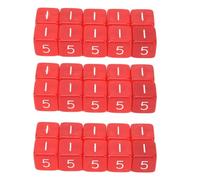 30PCS Transparent Dice Set | Right Angle 6 Sided Dices for Board Games/Math Games/Educational Toys | Colored Plastic Cubes, 15.5mm Portable Size (Red)