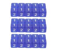 30PCS Transparent Dice Set | Right Angle 6 Sided Dices for Board Games/Math Games/Educational Toys | Colored Plastic Cubes, 15.5mm Portable Size (Blue)