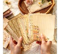 30PCS Vintage Scrapbook Paper, Junk Journal Art Deco Supplies Cards-Yellow | Hojas temáticas de canción de amor a la luz de la luna de 10 x 14 cm, decoración floral botánica estética
