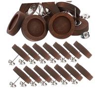 30pcs Wooden Studs Support Earring Lanyard Card Holder Post Base Blank Bezel Chain Cabochons for Jewelry Making of The Lid Ear Tray Stainless Steel