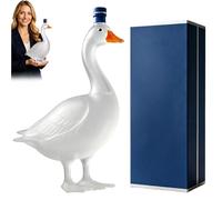30th Anniversary 3D Sculpted Vodka Bottle, Funny Goose Wine Bottle, 350ml Glass Whiskey Decanter Container, Transparent Liquor Decanter, Gift for Bar, Home, Party, Man, Father (Matte)