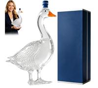 30th Anniversary 3D Sculpted Vodka Bottle, Funny Goose Wine Bottle, 350ml Glass Whiskey Decanter Container, Transparent Liquor Decanter, Gift for Bar, Home, Party, Man, Father (Transparent)