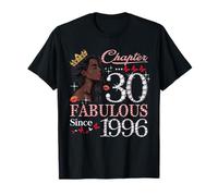 30th Birthday Black Queen Chapter 30 Fabulous Since 1996 Camiseta