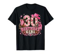 30th Birthday Girl Pink 30 Years Old Cowgirl Western Rodeo Camiseta