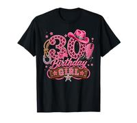30th Birthday Girl Pink 30 Years Old Cowgirl Western Rodeo Camiseta