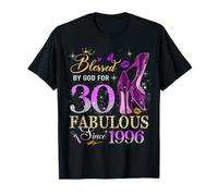 30th Birthday Queen Blessed by God 30 Fabulous Since 1996 Camiseta