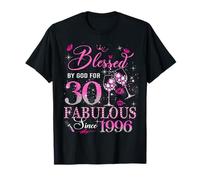 30th Birthday Queen Blessed by God 30 Fabulous Since 1996 Camiseta