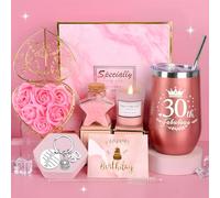 30th Regalos de Cumpleaños para Mujer - Set de Vaso de Vino 16OZ, Copas Originales para Aniversario, Navidad - Regalos para Mamá, Esposa
