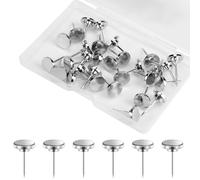 30uds Chinchetas, Chinchetas para Pared para Colgar Fotos Chinchetas Planas Decorativas Chinchetas para Colgar para Tablones de Corcho Anuncios Mapas Carteles Exhibiciones Hogar (Plata)