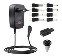 30W 12V 2A Fuente de Alimentación Universal, AC DC Adaptador de Corriente 3V 4.5V 5V 6V 7.5V 9V 12V Fuente de alimentación conmutada con 8 Puntas seleccionables para Dispositivos Electrónicos, 2A Máx