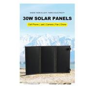 30W 18V Panel Solar Plegable Tipo-C Cargador Fotovoltaico USB Teléfono Móvil para Exteriores Banco de Energía Carga Rápida-Gris