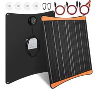 【30W Cargador Bateria 12V】DERUXI 30W Panel Solar Portátil,Cargador Batería Solar Coche, Fuente Alimentación de Emergencia Placa Solar 12V Adaptadores Adecuado SAE Cable para RV Automóviles Moto Barcos