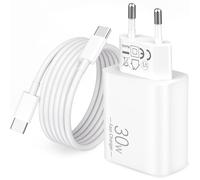 30W Cargador USB C Carga Rapida PD Enchufe para iPhone 17 Air/17/16/16e/15 Pro MAX Plus, iPad Pro 13/11/12.9, iPad 10/11/A16, Air 13/11, Cargador Movil Rápido Fast Charger con 2M Tipo C Cable