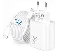 30W Cargador USB C Carga Rapida PD Enchufe para iPhone 17 Air/17/16/16e/15 Pro MAX Plus, iPad Pro 13/11/12.9, Air 13/11, iPad 10/11/A16, Cargador Movil Rápido Fast Charger con 3M Largo Tipo C Cable