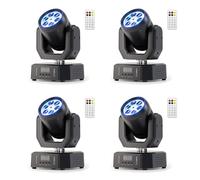 30W Mini LED Moving Head Cabeza Móvil Beam Luz de Escenario,RGB Luces de Discoteca con Control Remoto,DMX512 Estroboscópico Efecto,Luces de Fiesta para Disco DJ Club Show Bar Boda Navidad,4 PCS