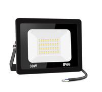 30W Proyector LED Exterior IP66 Impermeable Focos Led Exterior 3000LM Potente Luces Led Exterior IP66 Impermeable Seguridad LED Floodlight Exterior para Terraza, Jardín, Patio, Parque, Garaje