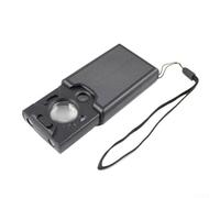 30X 60X Lupa de mano LED Lente de microscopio de bolsillo portátil para joyería Moneda Sello Inspección Trabajo detallado Negro