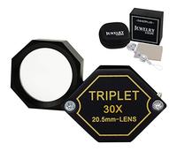 30x Aumento Joyero Lupa Acromático Trillizo Lente 20.5mm Óptico Vaso Hexagonal Diseño Negro Joya Joyería Bolsillo Lupa Herramienta