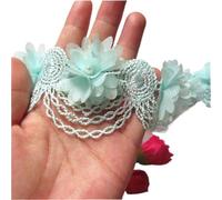 30x Pink Pearl Chiffon Flower Embroidered Lace Edge Trim Ribbon Floral Applique Fabric Handmade DIY Wedding Dress Sewing Craft(A)