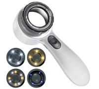 30x Zoom Rechargeable Magnifier With Multipurpose 4 Color Lighting Systems For Antique Jewelry Stamps And Electronic Parts Inspection ABS Material Rechargeable Magnifier