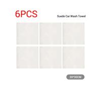 (30x30cm 6 pezzi) Asciugamano per la cura dell'auto in camoscio naturale, tessuto ad asciugatura rapida,