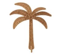 30x35cm Palm Tree Faux Rattan Wall Hooks with Shelf, Decorative Hanger | Tropical Palm Tree Faux Rattan Woven Design, Multi Purpose Hanging Hooks with Top shelƒ, Durable Metal Framework