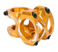 31 8 mm manillar de bicicleta de montaña vástago elevador CNC corte aleación de aluminio 0 grados vástago corto ligero con fuerte bloqueo para un control fiable (dorado)
