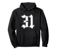 #31 Blanco Número 31 Latino Deportes Fan Team Cholo Easy Sudadera con Capucha