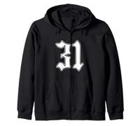 #31 Blanco Número 31 Latino Deportes Fan Team Cholo Easy Sudadera con Capucha