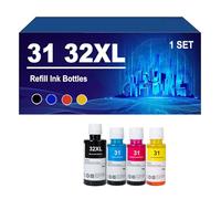 31 Botellas De Tinta De Recarga 32XL Compatibles para La Impresora para HP Smart Tank 5105 6005 7005 7305 7306, 135 / 70 Ml,4 Colors-1 Set
