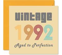 31 de cumpleaos Tarjetas para hombres Mujeres - Vintage 1992 Envejecido a la perfeccin - 31 Card de cumpleaos divertida para ella 57 x 57 pu