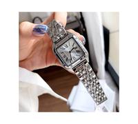 (31 mm Plata) Relojes de pulsera de marca para mujer y niña, 27 mm, 31 mm, esfera cuadrada con números