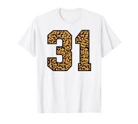 31 Número Leopard Treinta y Uno Equipo Deportes Varsity Matching Camiseta