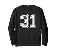 31 Número Treinta y uno Team Sports Grunge Varsity Matching Manga Larga