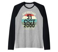 31 Octubre 2000 25 cumpleaños 25 años 2025 Cumpleaños Camiseta Manga Raglan