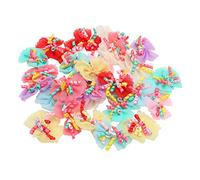 31 Pcs Dog Hair Bows, Puppy Hair Bows with Soft Rubber Bands, Lace Bowknot Design Pet Grooming Bows for Dogs and Cats, Cute Colorful Accessories for Holidays and Daily Wear
