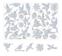 31 Piezas Autocollantes Decorativos para Ventanas 3D en Forma de Pájaros y Hojas, Autocollantes Anticollisiones para Ventanas, Protección de Aves, Atrapa-Sol Prisma, Decoración para Casa