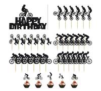 31 Piezas De Insertos Para Pasteles De Bicicletas, Adornos Para Pasteles, Decoraciones Para Pasteles Con Temas De Deportes Al Aire Libre, Decoraciones Para Fiestas En Bicicleta