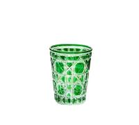 310ml Colorful Checkered Glass Cup European Style Creative Whiskey Glasses Hand-carved Drinking Water Bottle Summer Coffee Mugs(Green)