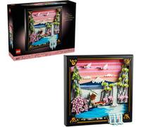 LEGO Art Japanese Cherry Blossom Landscape - DIY Miniature Model Kit for Adults - 3D Wall Art in Shadow Box Frame w/Mount Fuji, Sakura & Textured Waterfall - Gift Idea - 31218