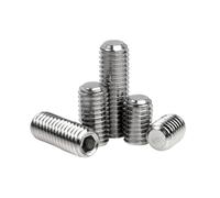 316 A4 Stainless Steel M3 M4 M5 M6 M8 M10 M12 M16 DIN913 Marine Grade Hexagon Hex Socket Flat Point Grub Headless Bolt Set Screw(3mm,M3 50pcs)