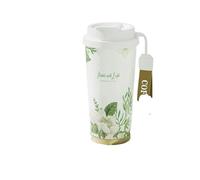 316 acero inoxidable cerámica interior forro vaso de vacío, portátil con correa de transporte, popup paja, botella de agua deportiva al aire libre/17.6 oz (Plum,520ml)