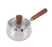 316 Stainless Steel Milk Pot 1000ml | Non Stick Saucepan for Soup/Noodles/Oatmeal | Compact Design for One Person Meals & Small Kitchens | Solid Wood Handle