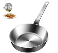 316 Stainless Steel Mini Huevo con Pouring Spout - Single Serve Small Frying Skillet for Eggs, Tortilla, Butter Melting & Salsas, Compatible con All Cooktops (Gas, Inducción, Ceramic, Electric)