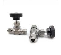 316L Stainless Steel Die Forging Double Ferrule Needle Valve 6mm 8mm 10mm Instrument Air Source Pipe Flow Regulating Valve(10 mm)