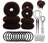 31pcs Fabricante De Panecillos De Pelo Donut Moño Pelo Juego De Hacer Moño Horquillas Para Peinados Chignon Donuts Para El Pelo Para Hacer Moños Accesorios De Peinado Kit