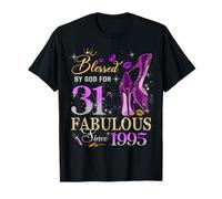 31st Birthday Queen Blessed by God 31 Fabulous Since 1995 Camiseta