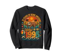 31st Birthday Retro Sloth Tropical Vintage 1995 31 Years Old Sudadera