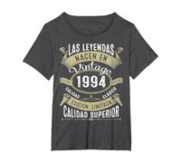 32 Años Cumpleaños Regalo Hombre Mujer Vintage 1994 Camiseta, Mujer Tallas Grandes, Jaspeado Oscuro, 2XL Grande